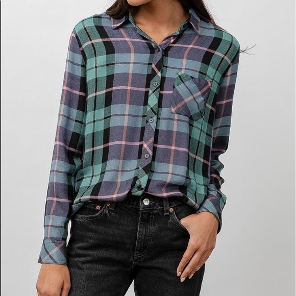 Rails Hunter Plaid Long Sleeve Button Down Shirt - NEW - Size XXS - Picture 1 of 10